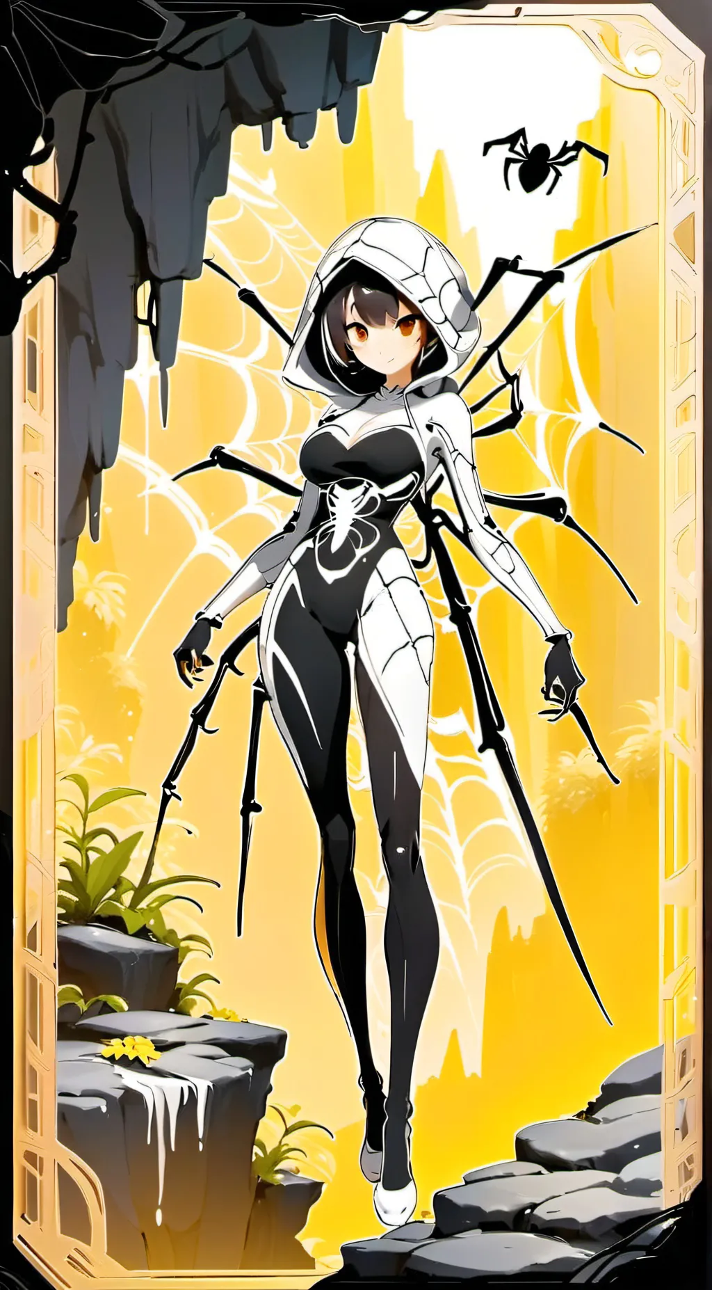ai character: female spider background