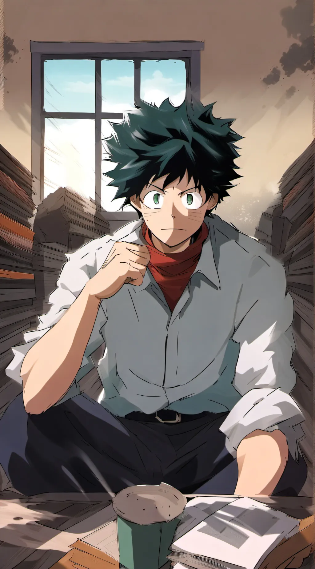ai character: Midoriya  background