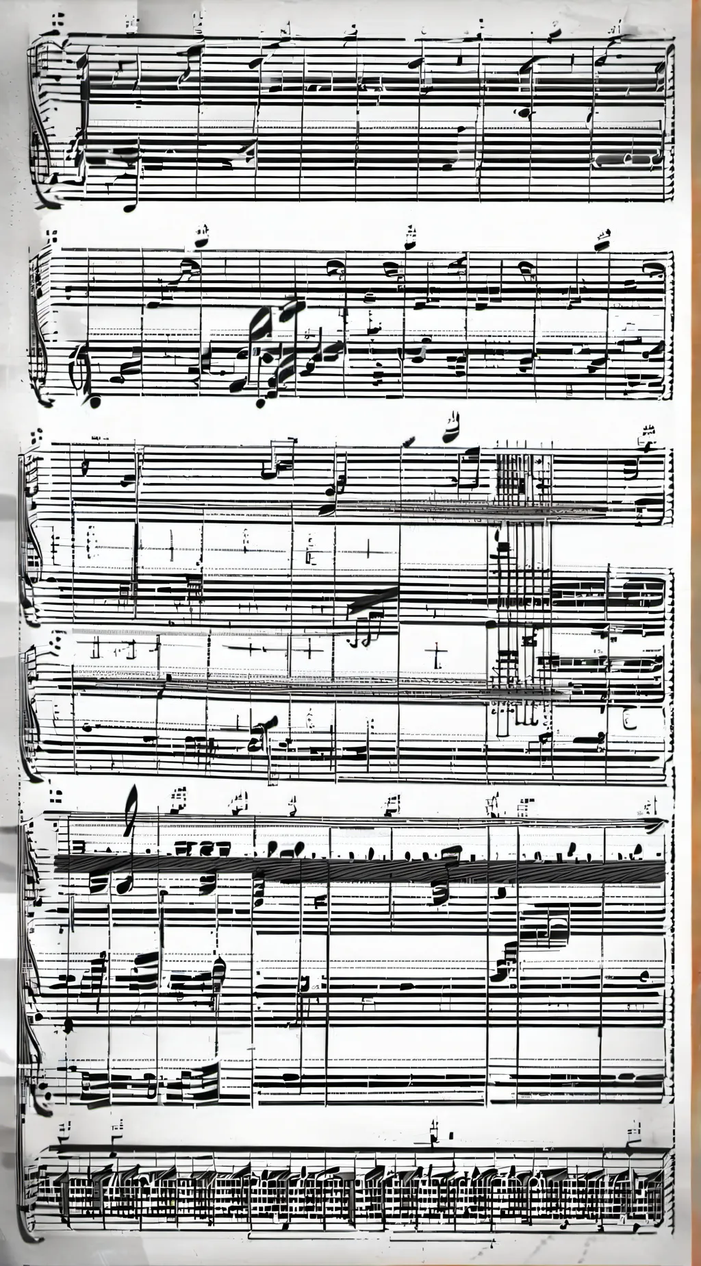ai character: sheet music background