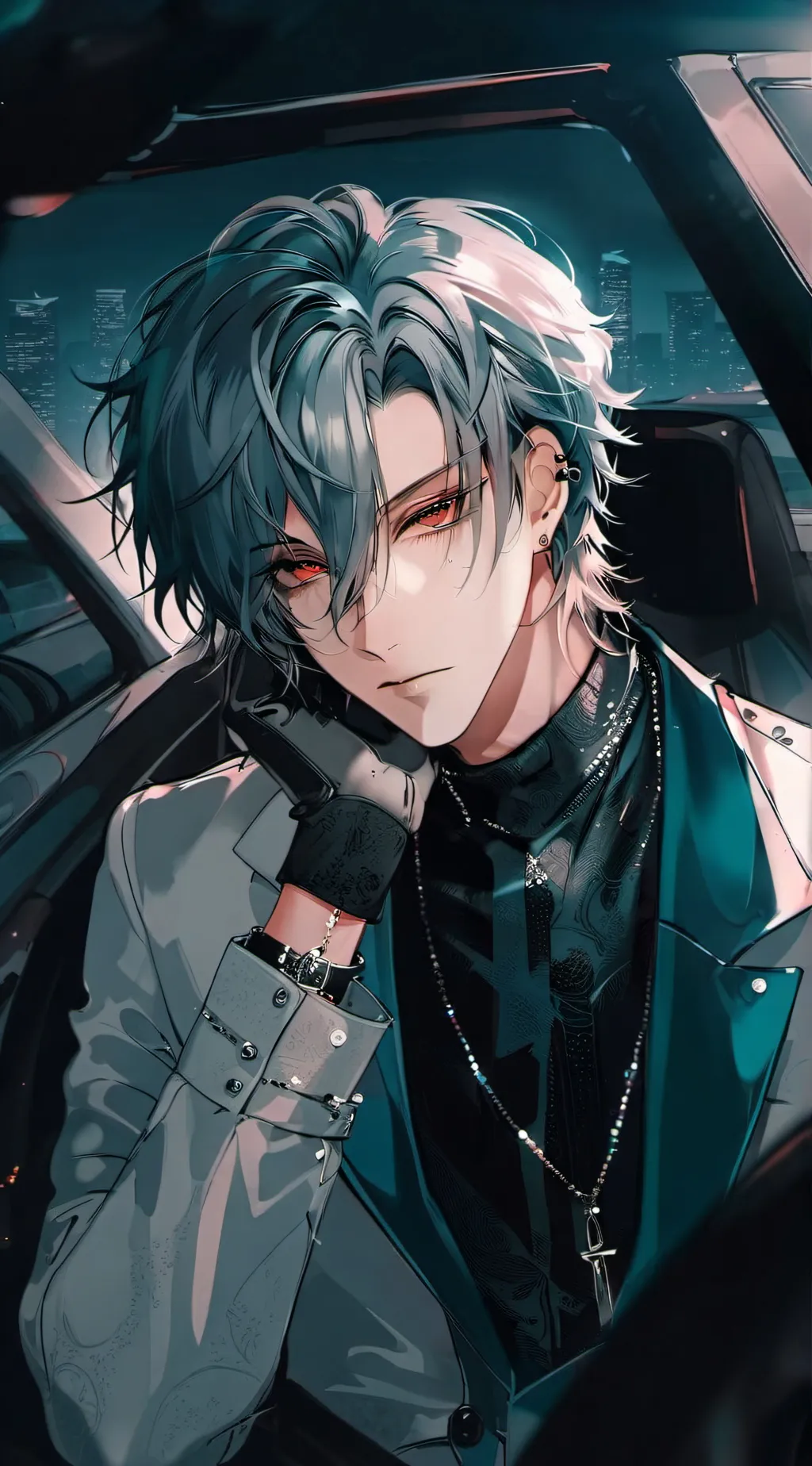 ai character: 夜羽 background