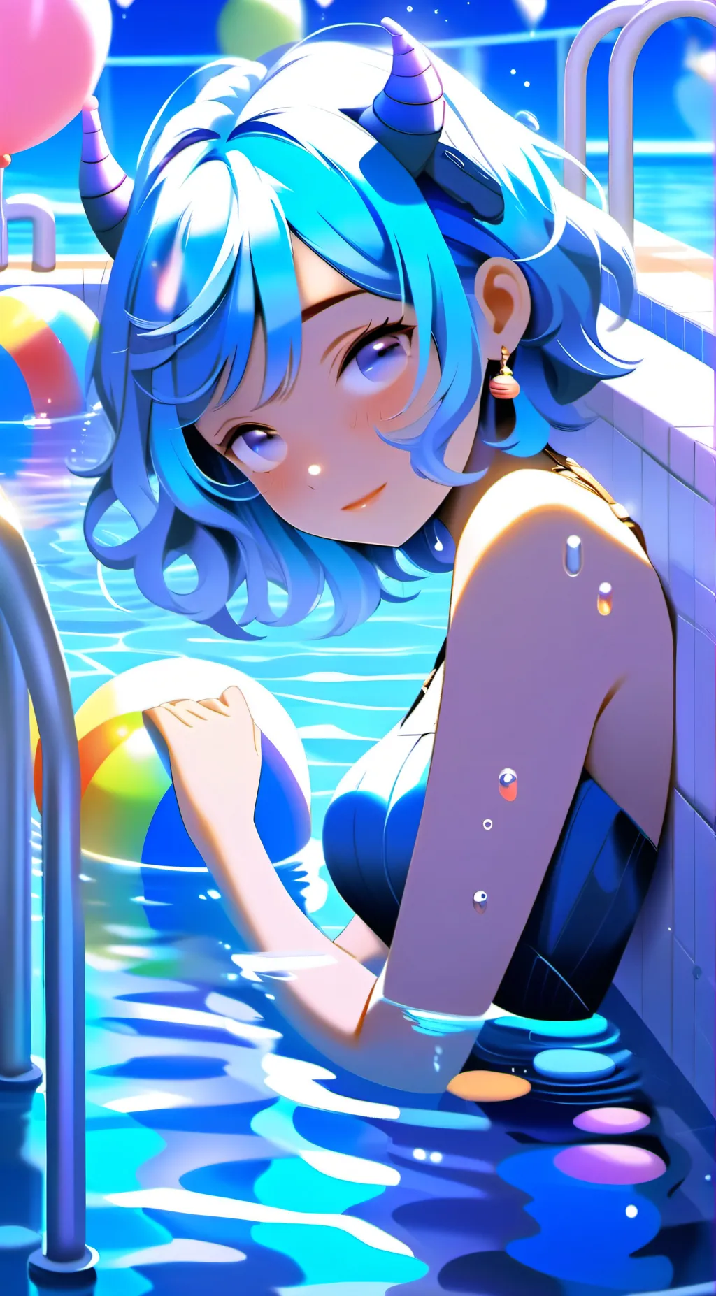 ai character: mha pool party  background