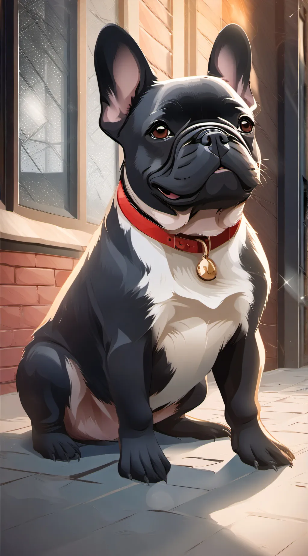 ai character: French bulldog background
