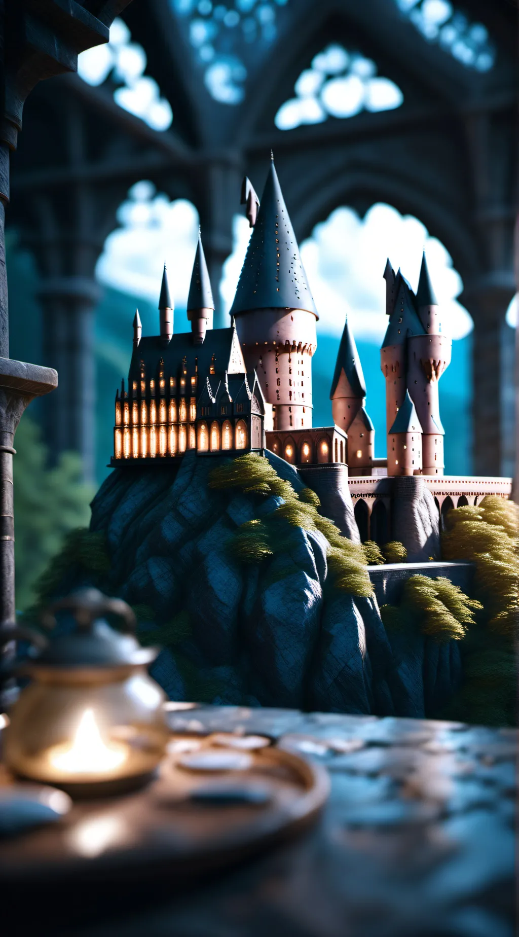 ai character: Hogwarts  background