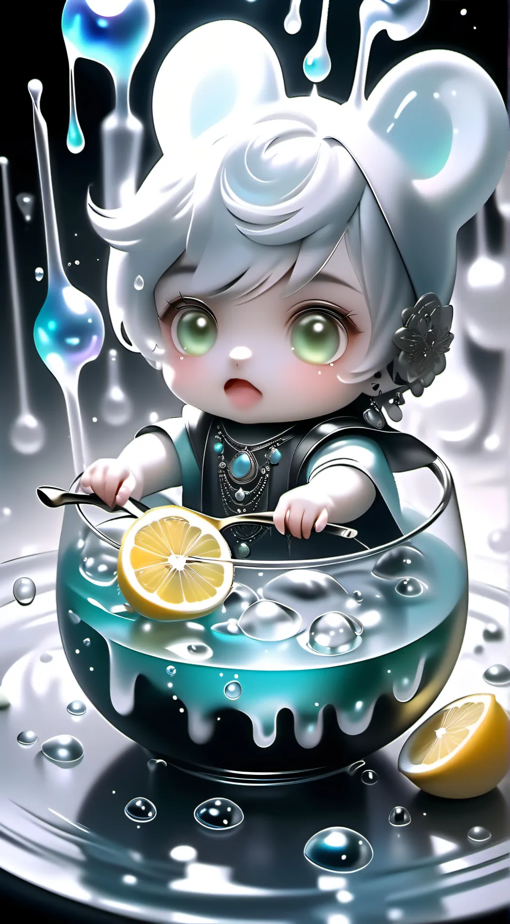 ai character: baby yellow background