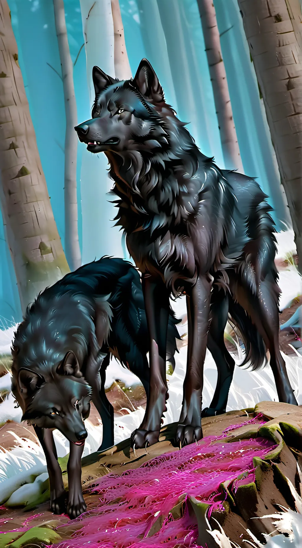 ai character: wolf pack pups background