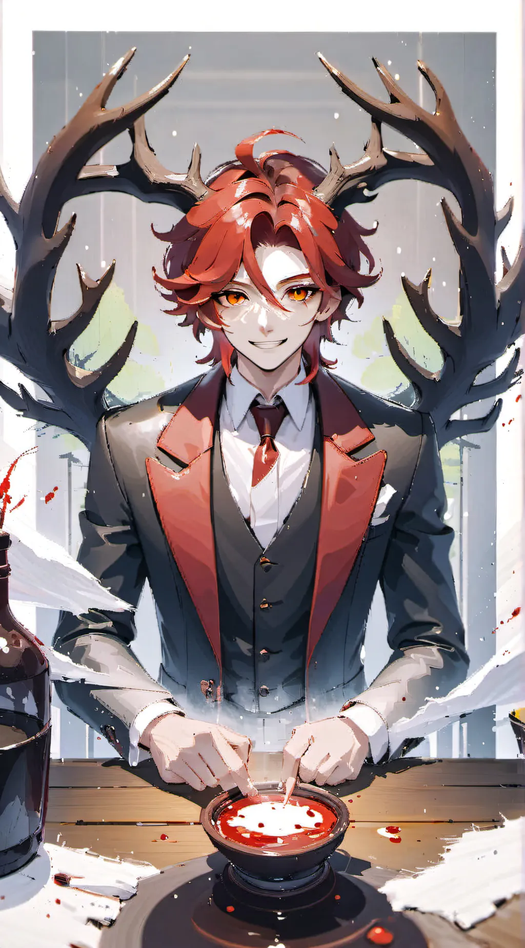 ai character: Alastor x Lucifer background