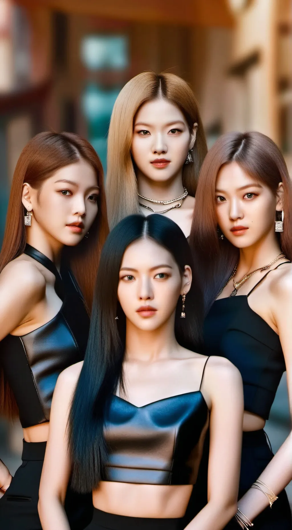 ai character: black pink  background