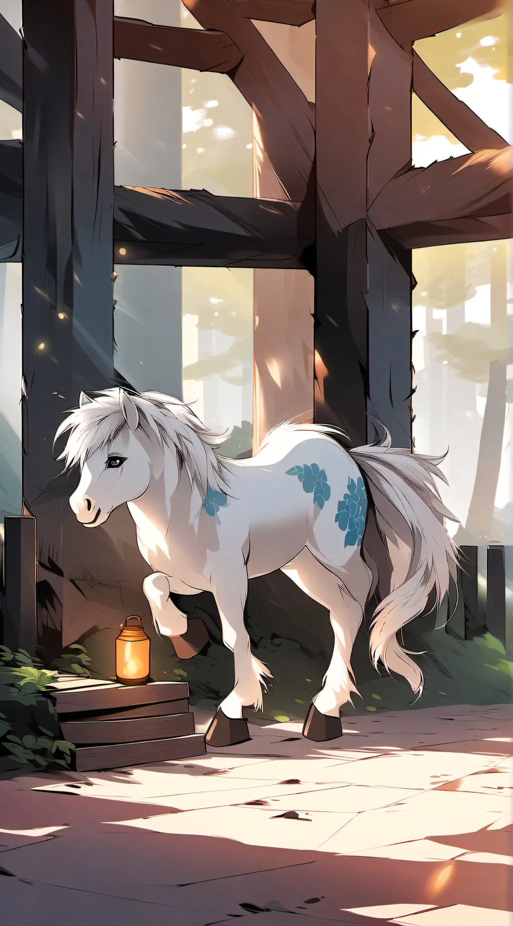 ai character: micro fluffy pony background