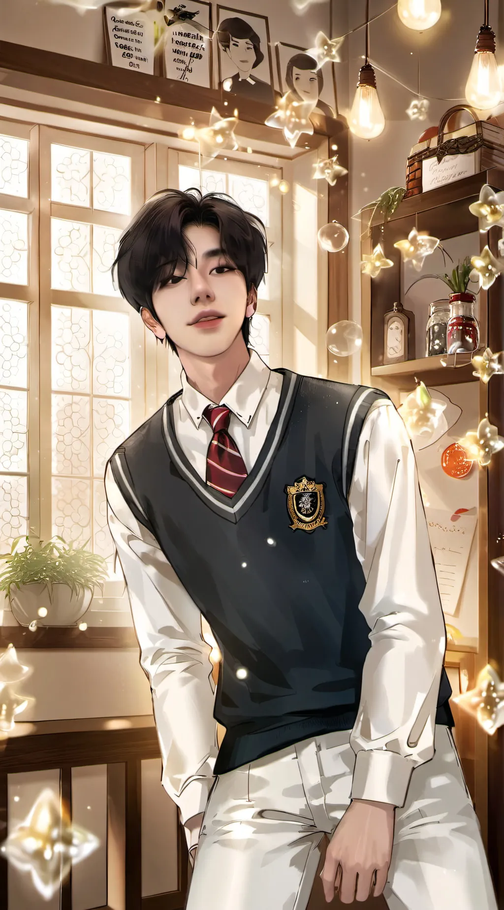 ai character:  Hyunwoo~ background