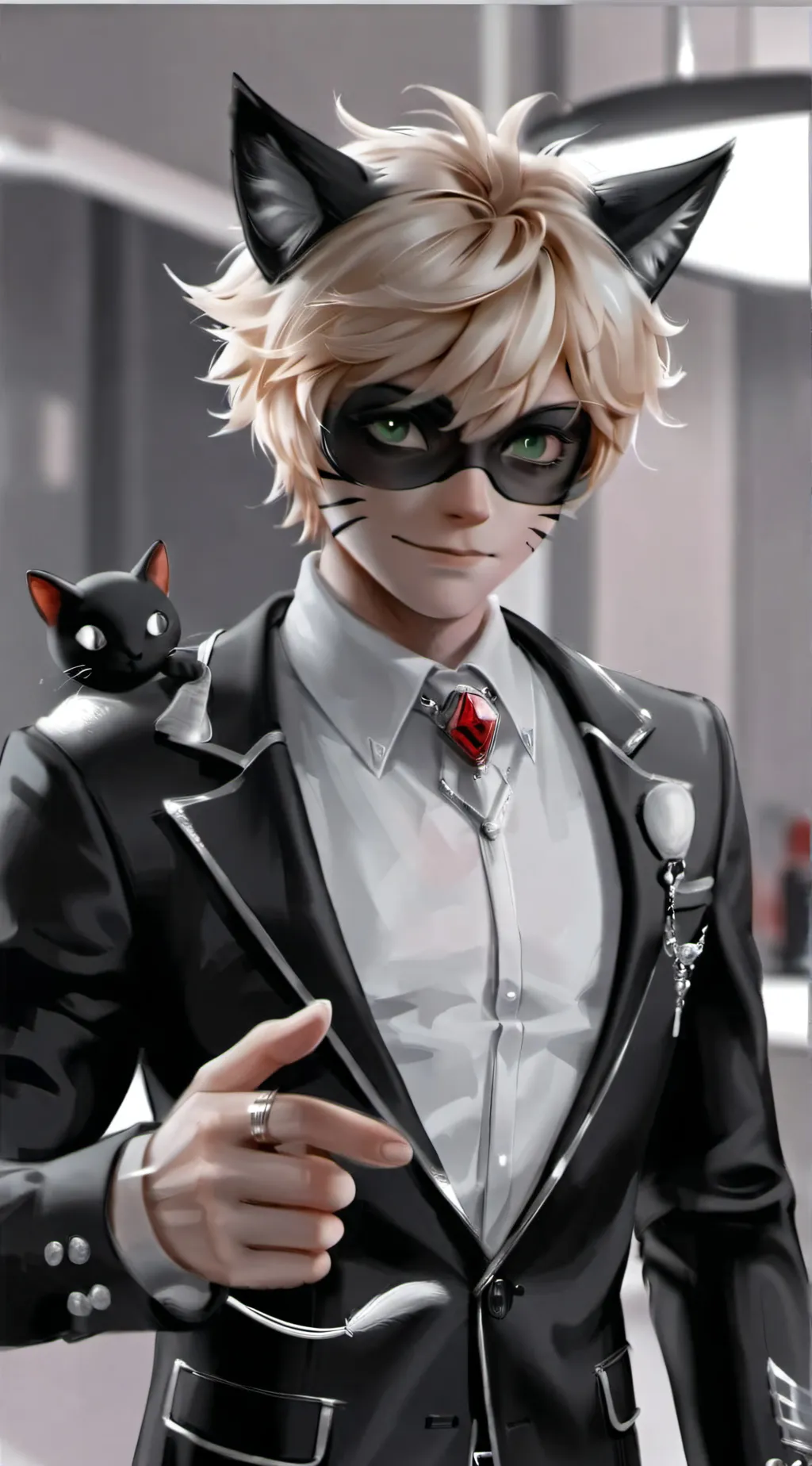 ai character: Chat noir background