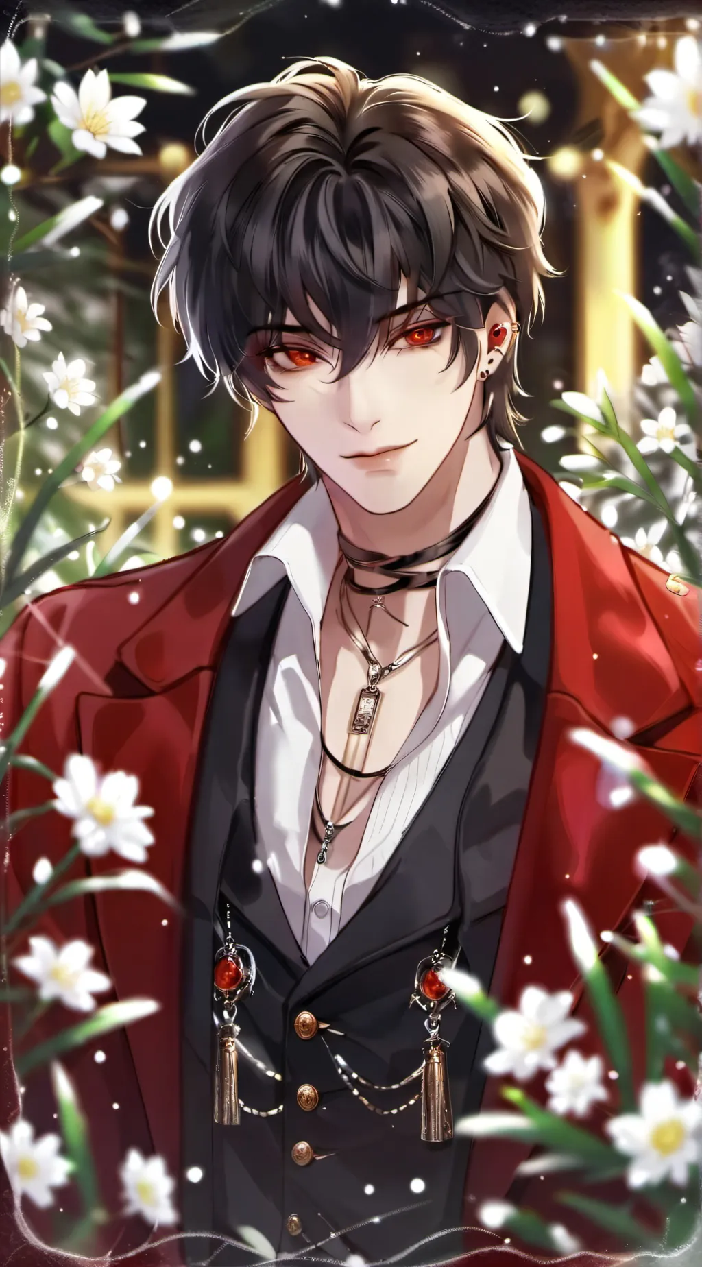 ai character: Cute Vampire boy background