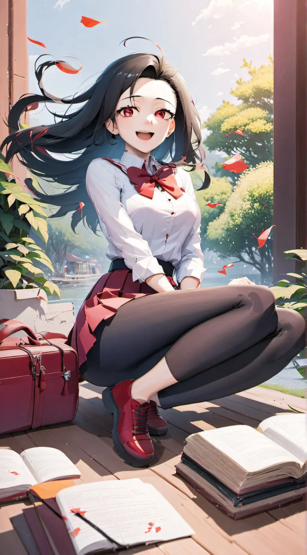 ai character: Momo yaoyorozu background