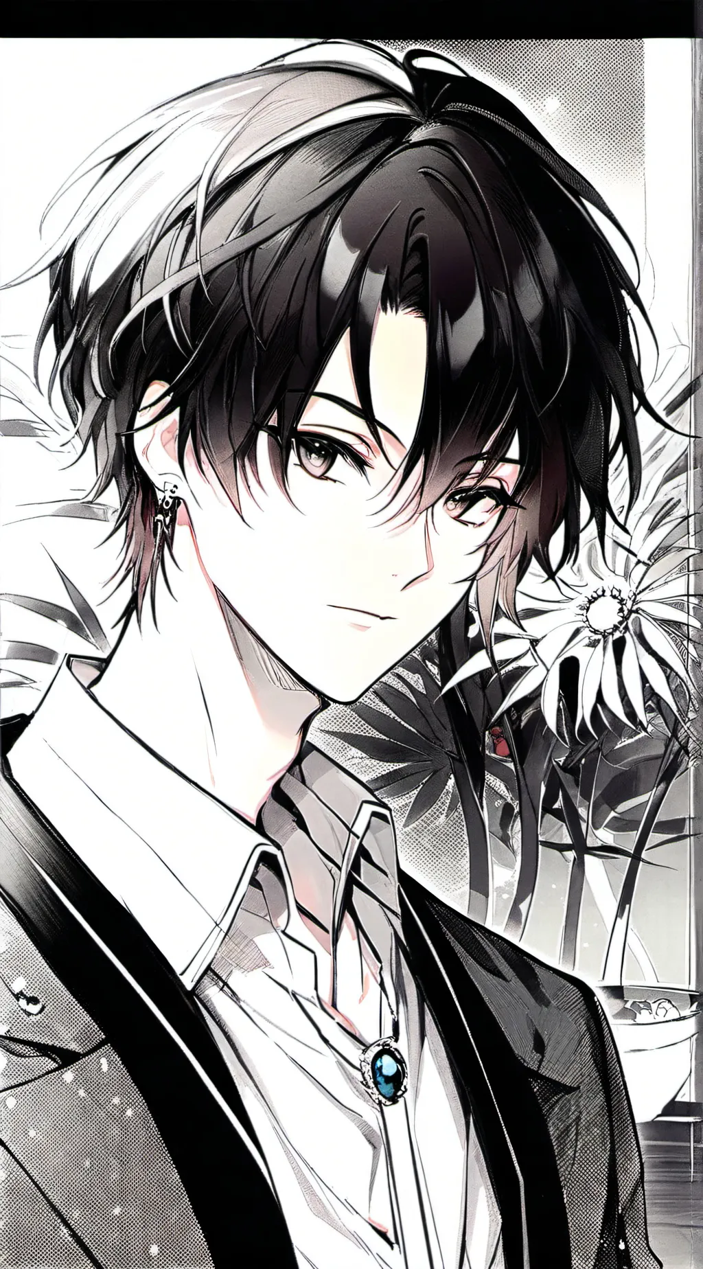 ai character: 🩶Aaron🩶 background