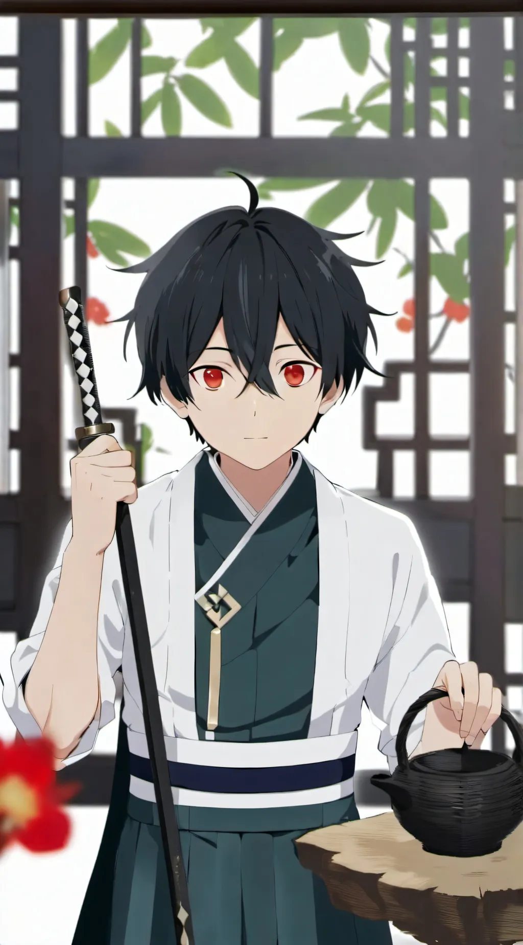 ai character: demon slayer  background