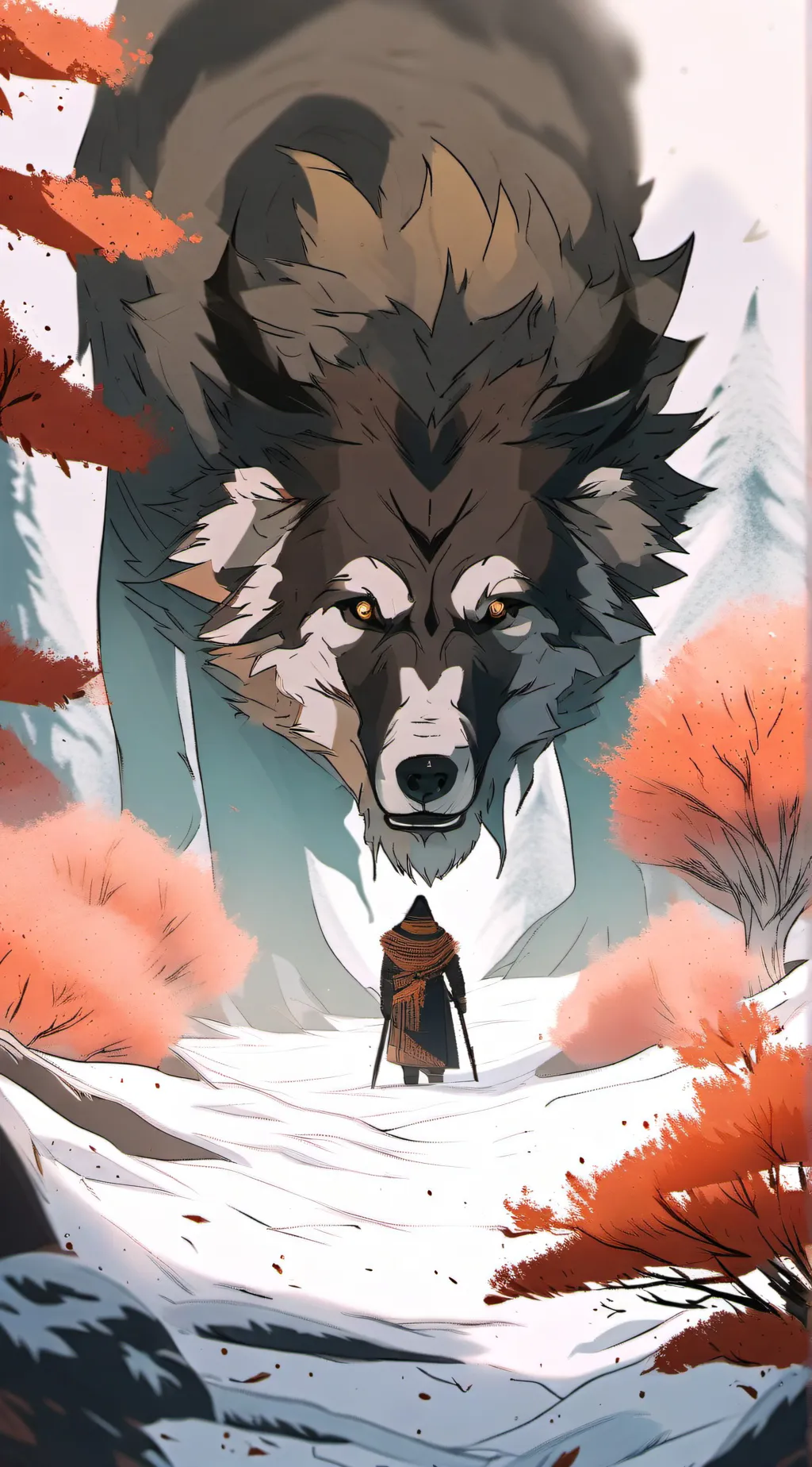 ai character: Wolf school  background