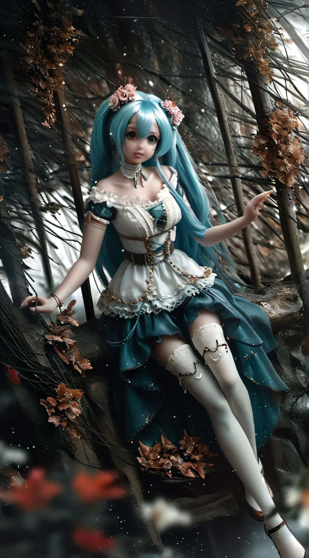 ai character: Miku (I guess) background