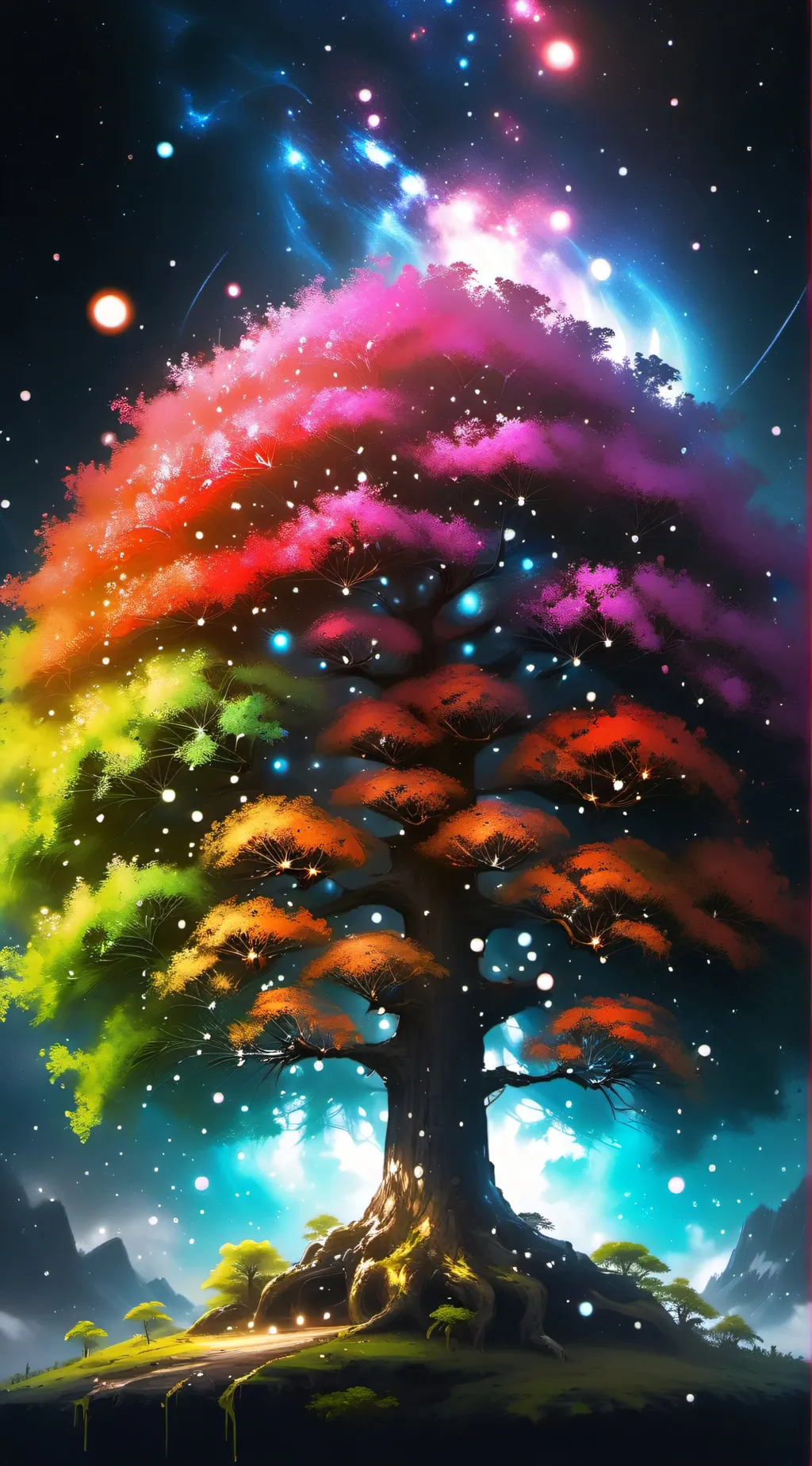 ai character: the blooming tree background