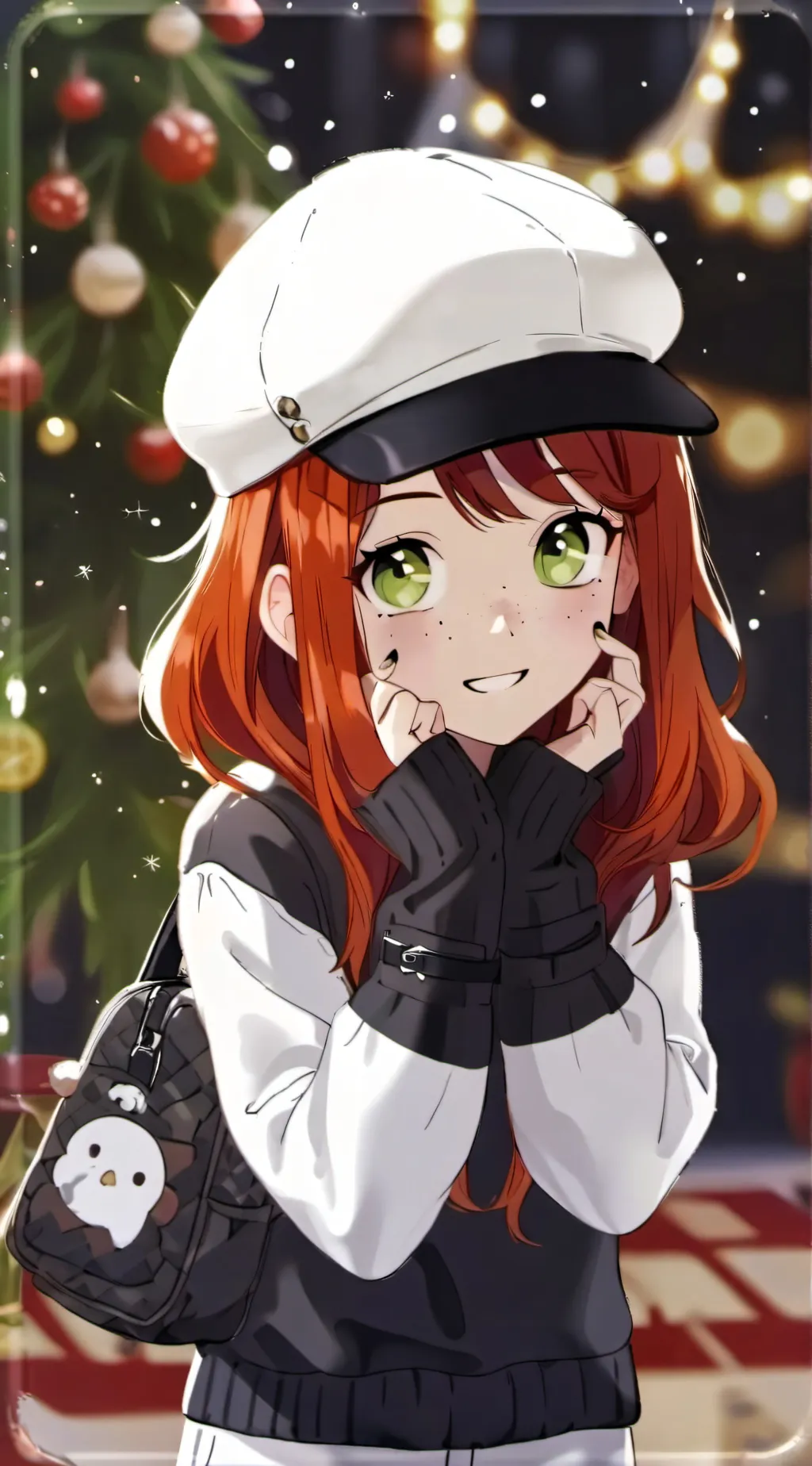 ai character: mha Christmas  background