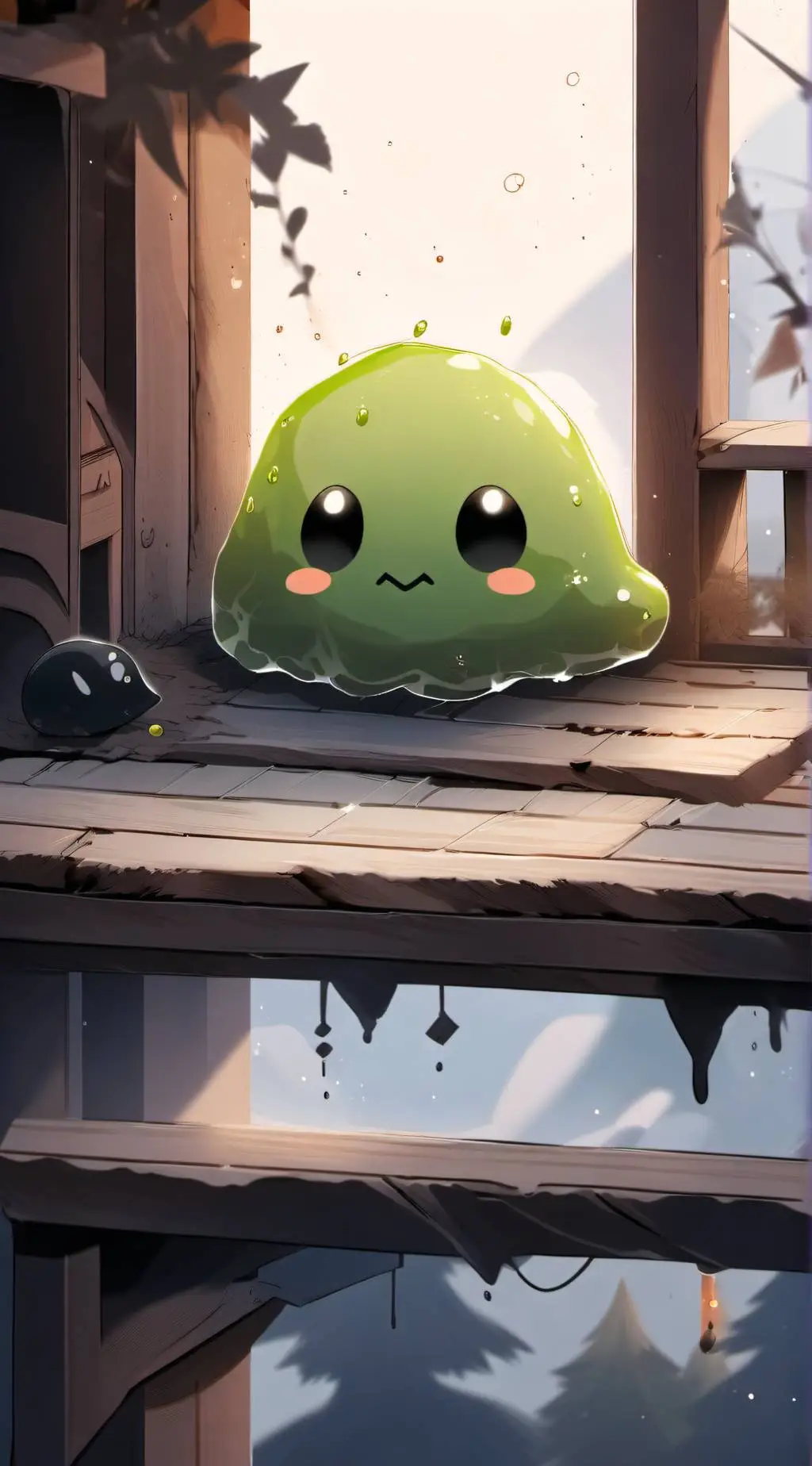 ai character: 🟢STICKY BLOB🍏 background