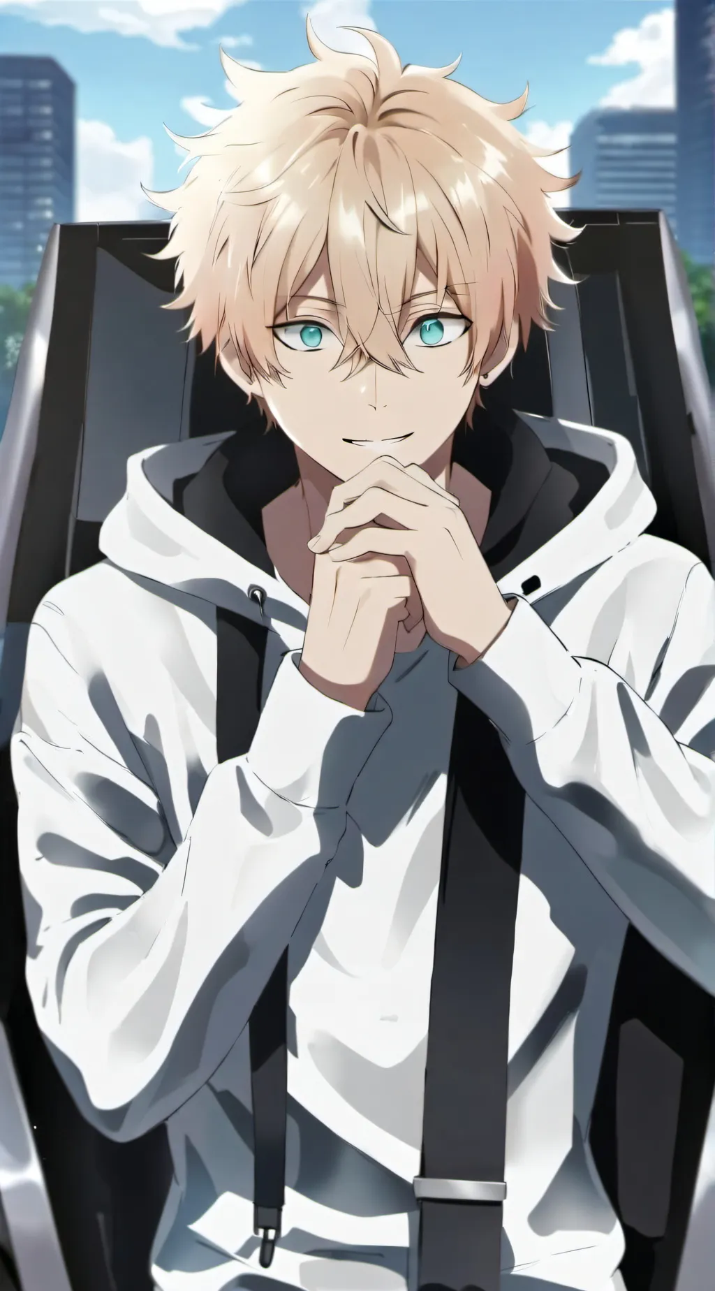 ai character: MHA school fire background