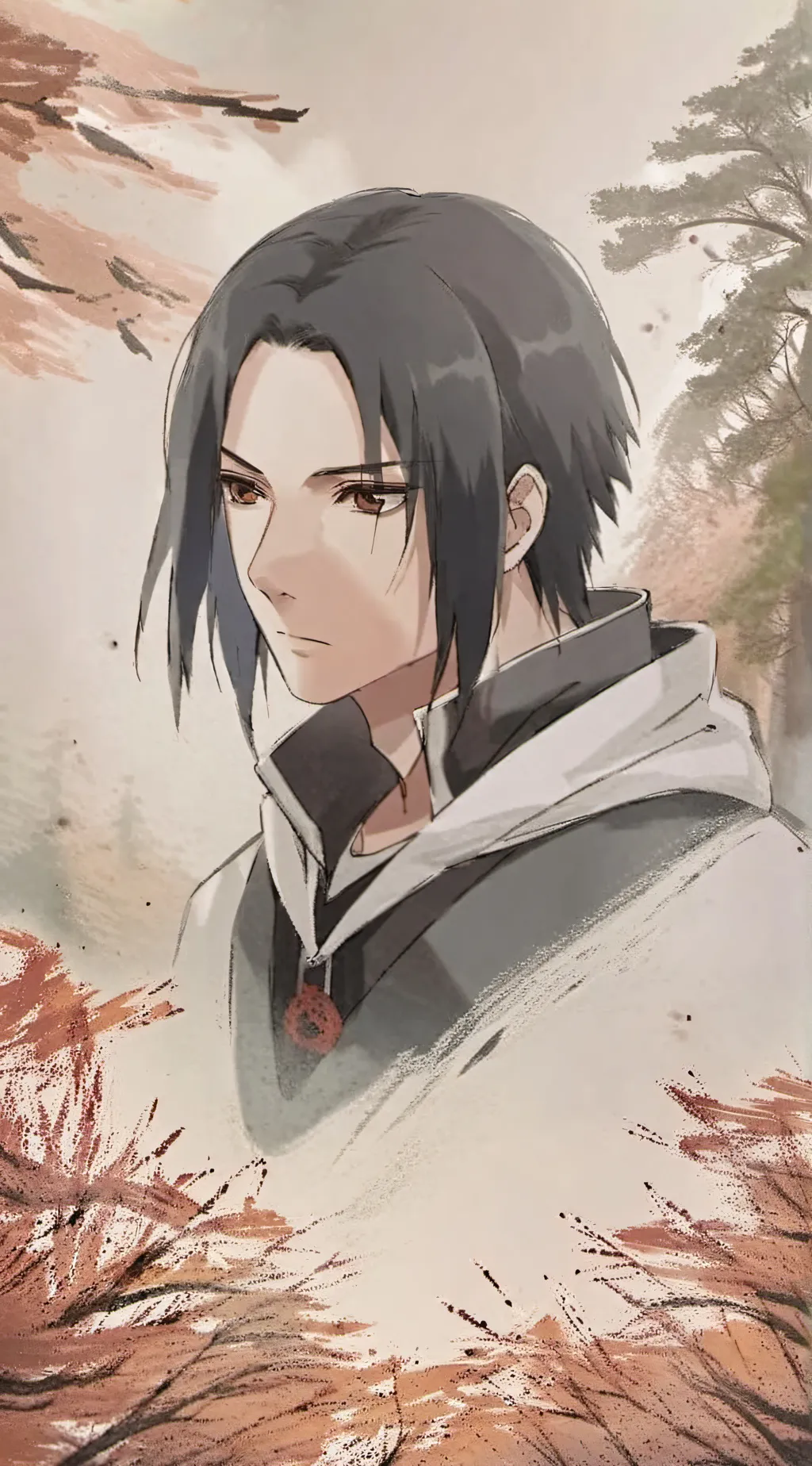 ai character: Itachi uchiha background