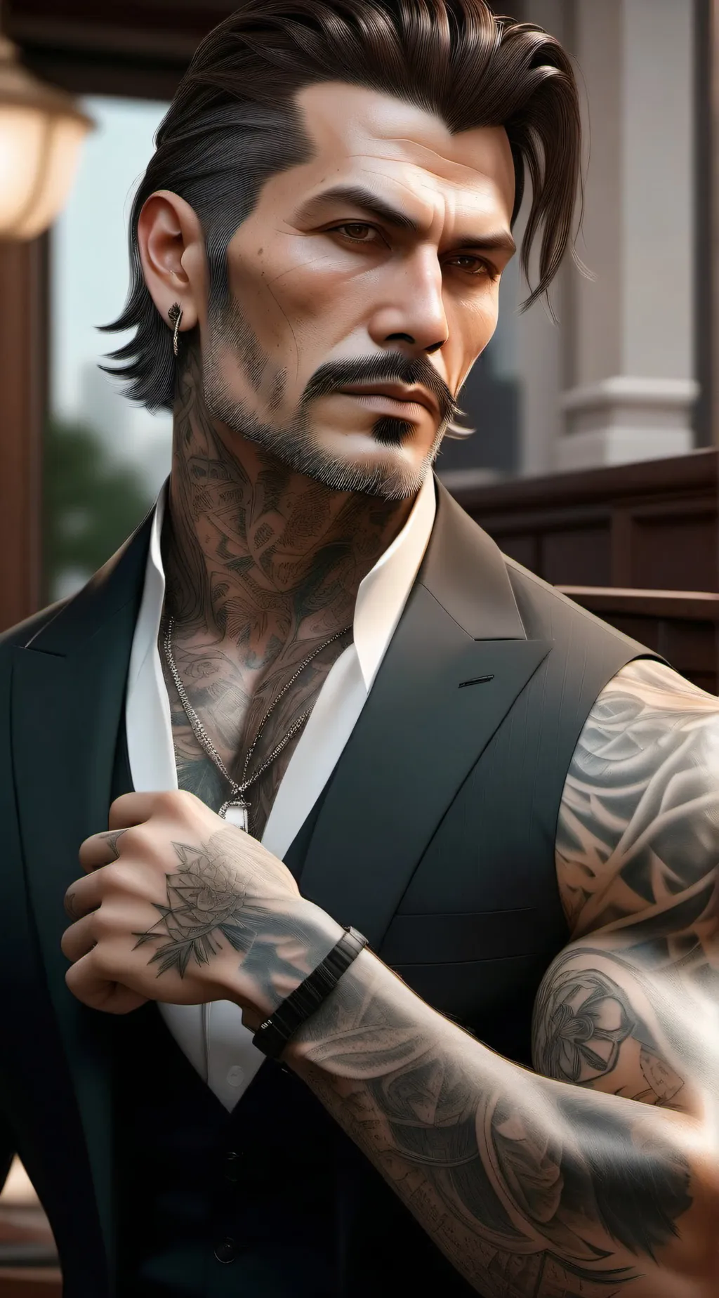 ai character: Leon background