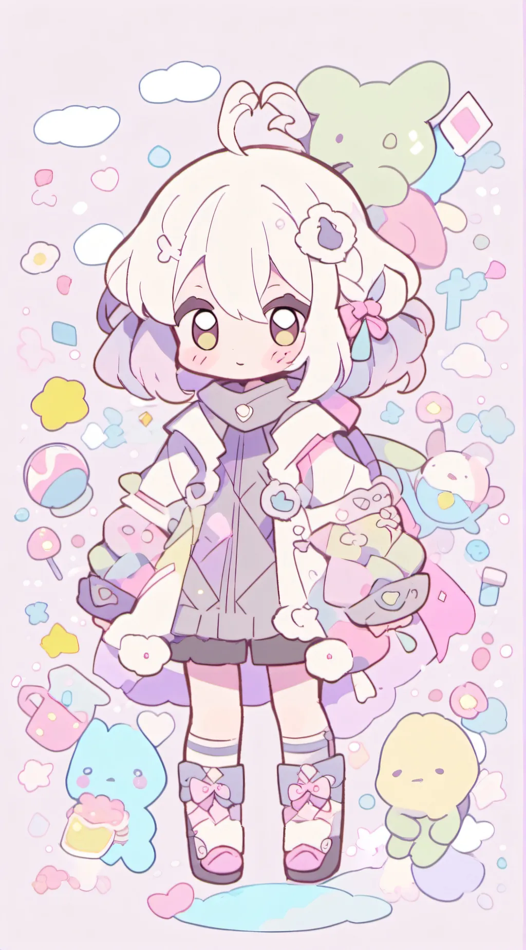 ai character: Cotten candy  background