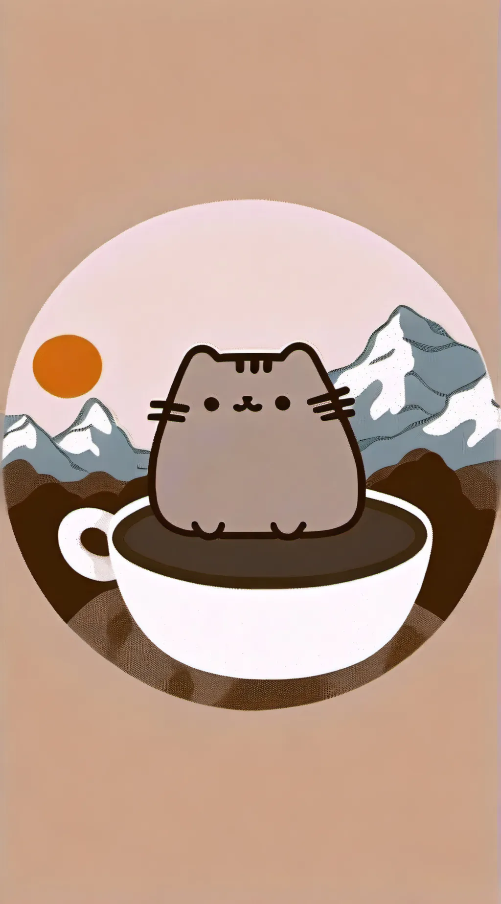 ai character: pusheen  background
