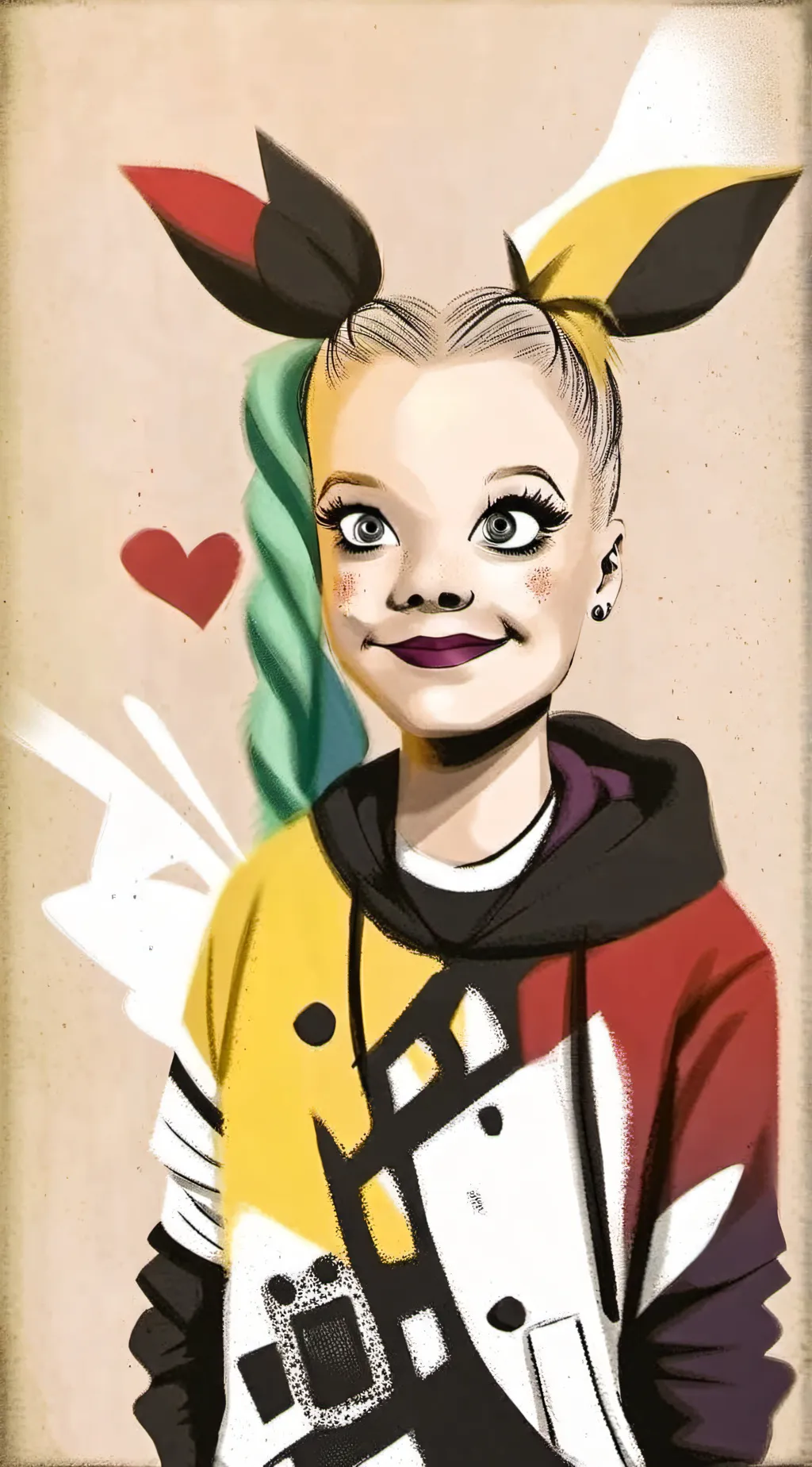 ai character: Jojo siwa *karma* background