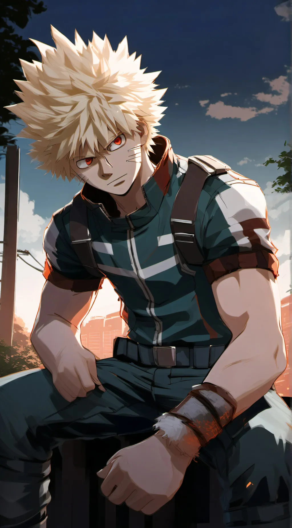 ai character: Katsuki Bakugo background