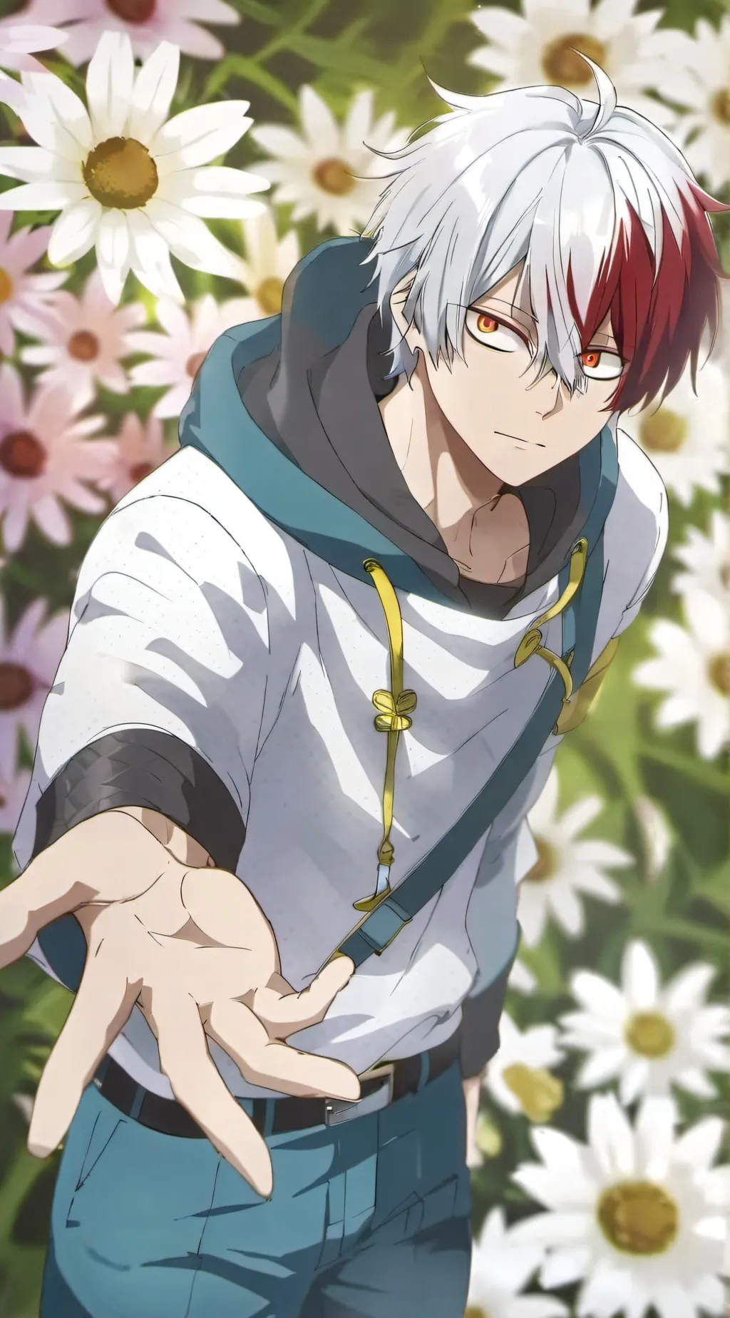 ai character: Shoto todoroki  background