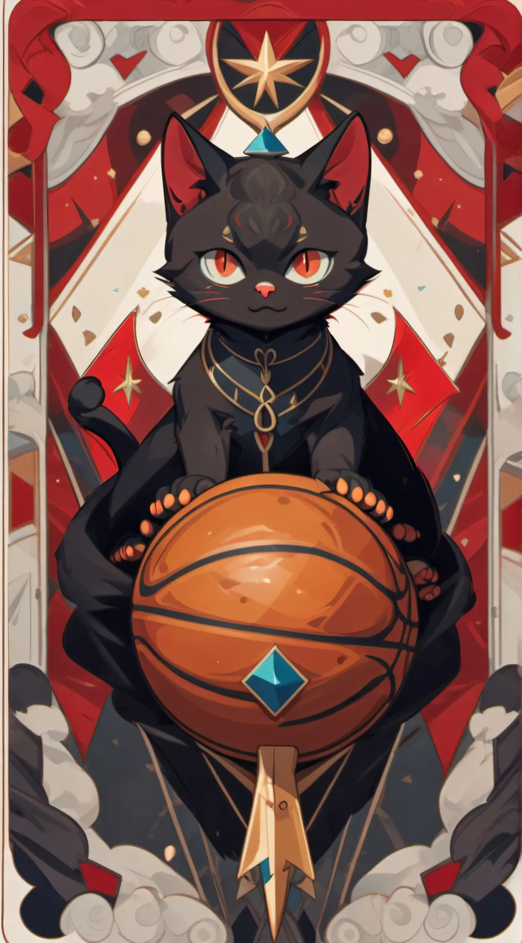 ai character: basketball cat background