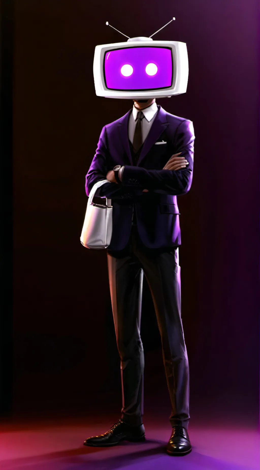 ai character: energized tvman background