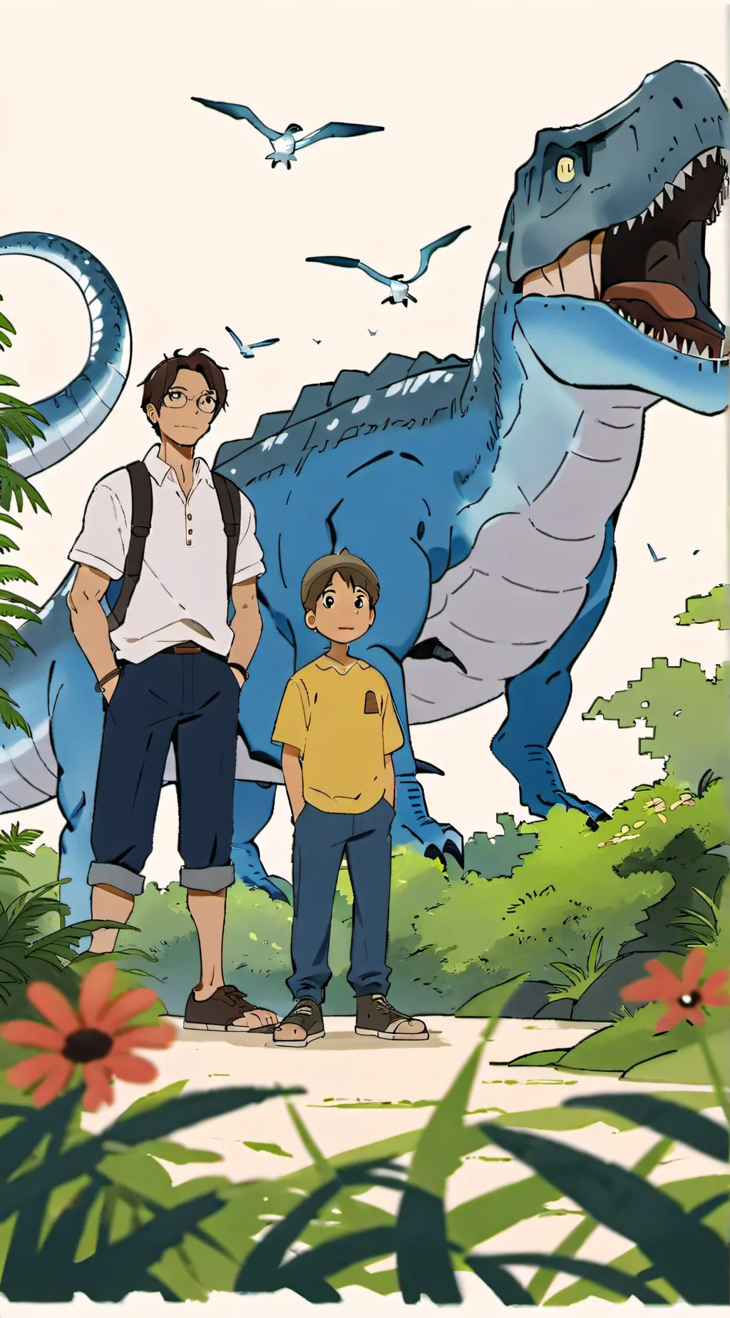 ai character: jurassic world background