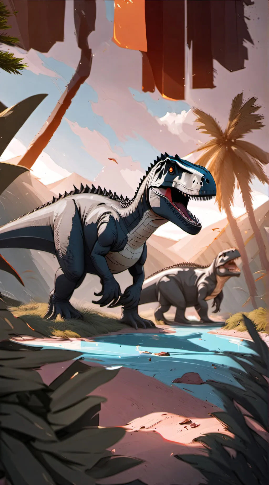 ai character: Dinosaurs Park background