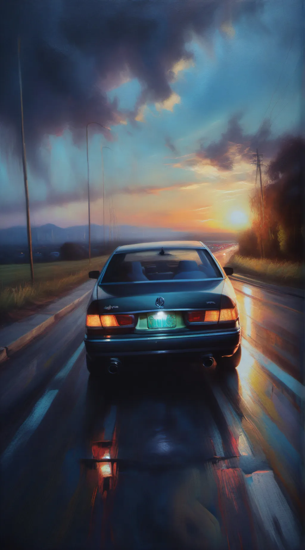 ai character: FAMILY ROAD TRIP!  background