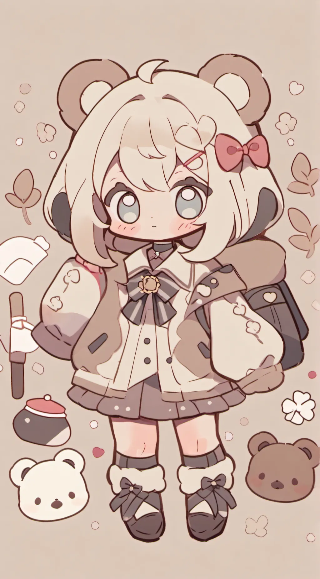 ai character:  Bearxy!🤎 background