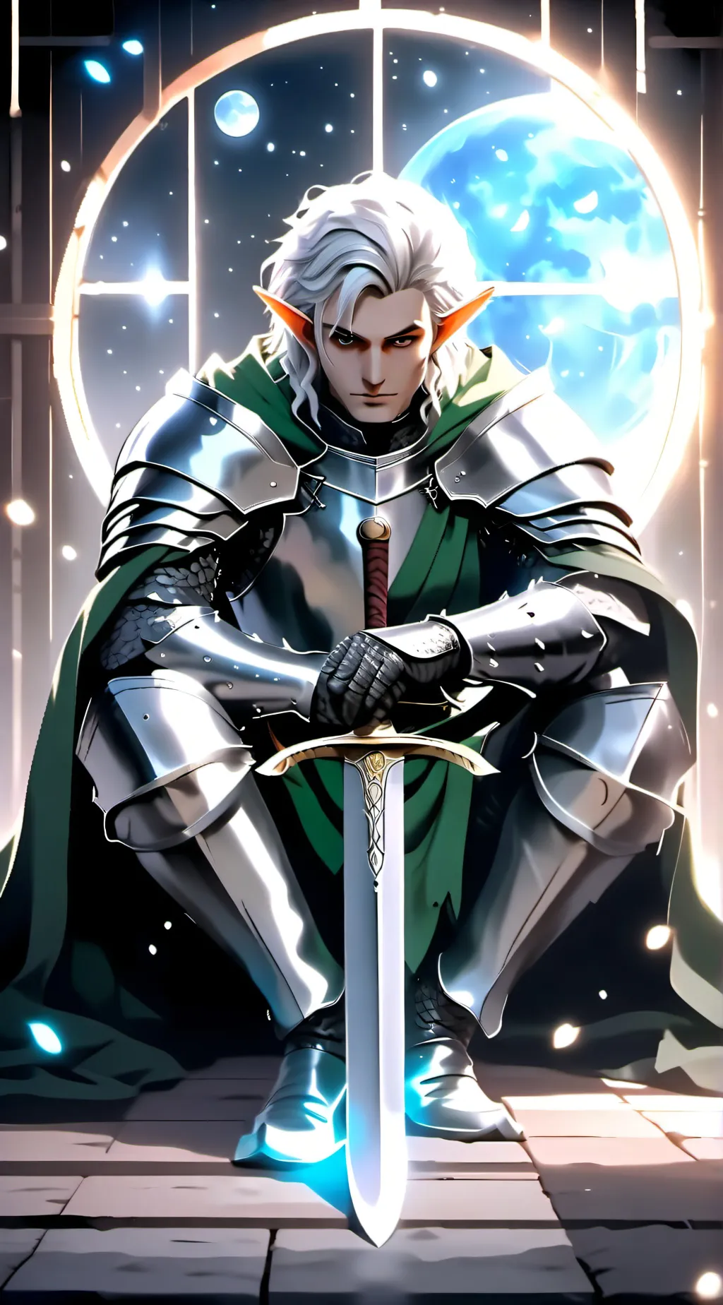 ai character: Sun and Moon show  background