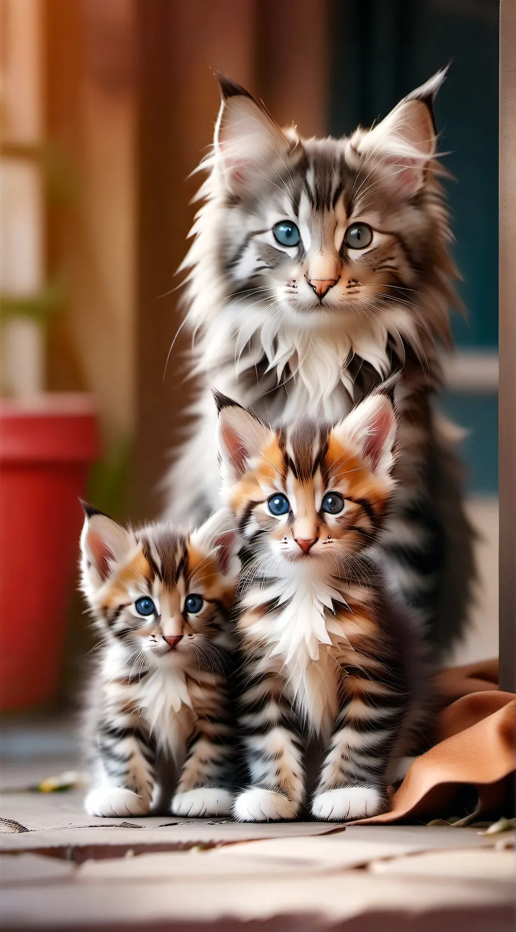 ai character: Homeless kittens background