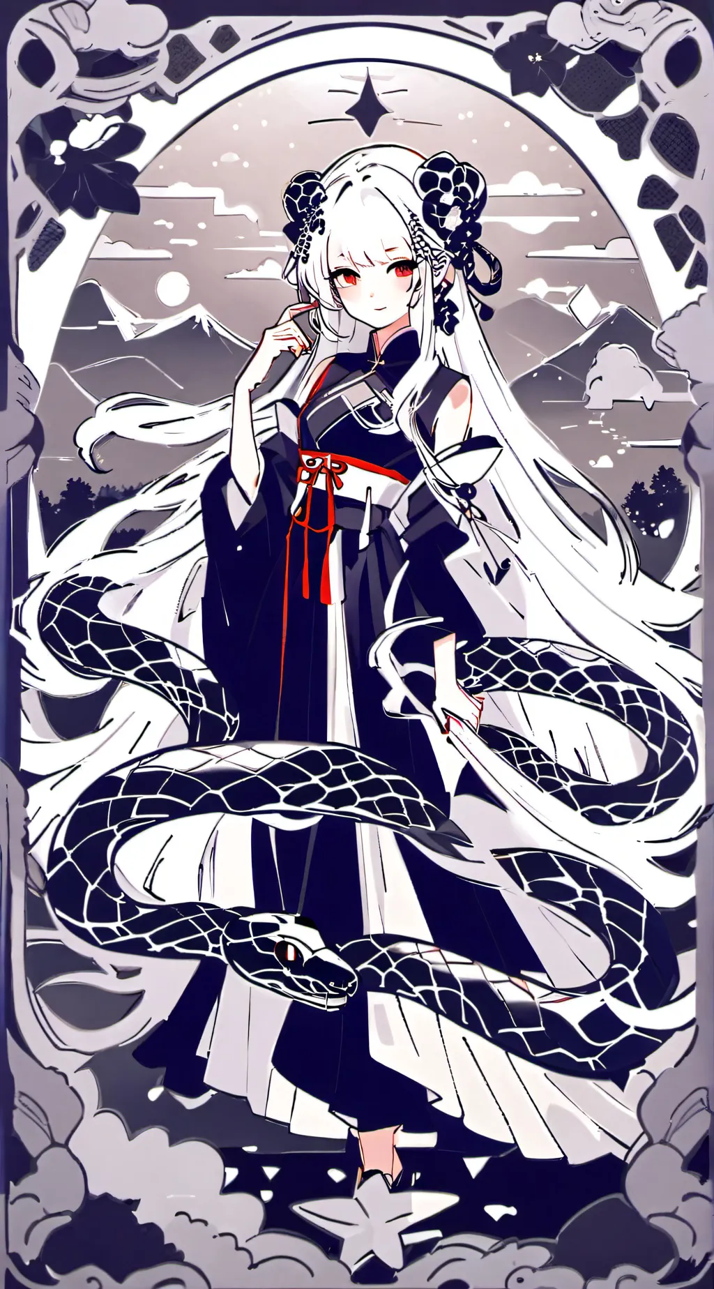 ai character: snaky background