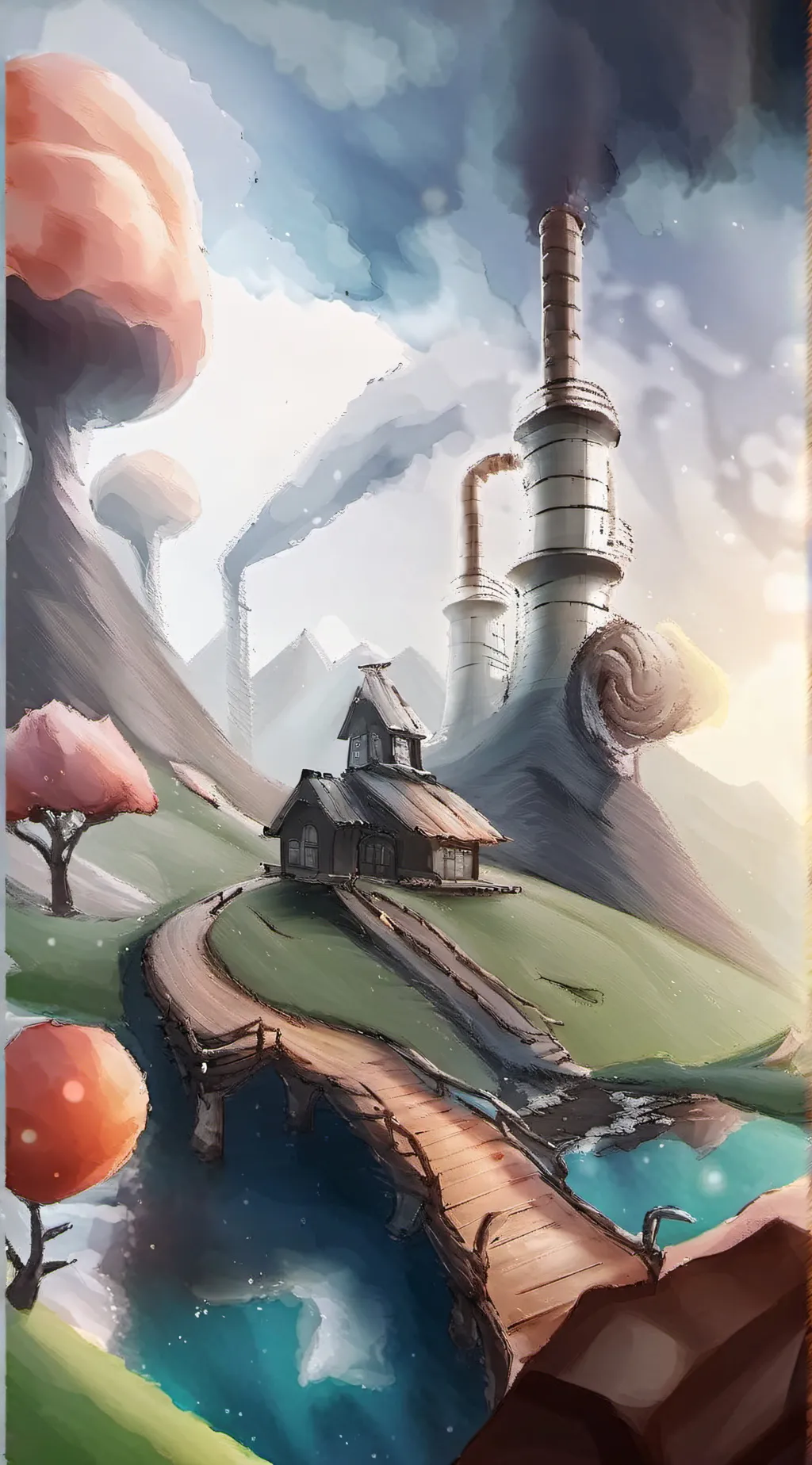 ai character: WillyWonkaFactory background