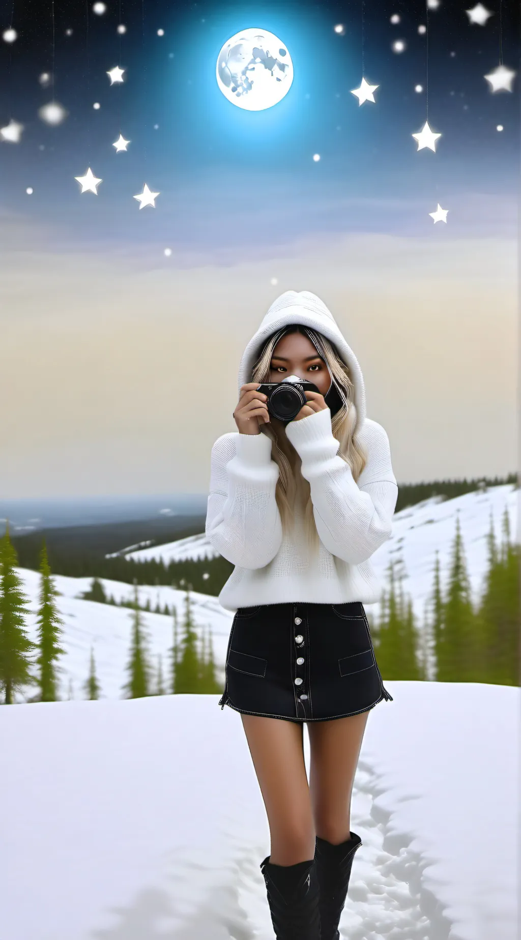 ai character: moon background