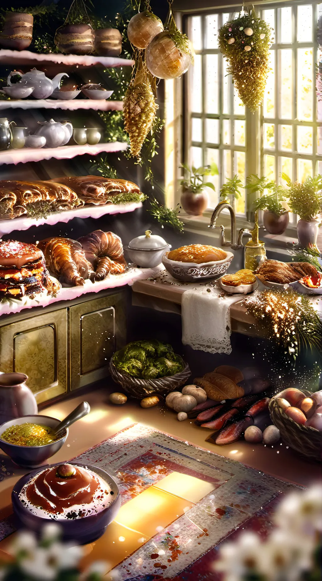 ai character: fattening room background