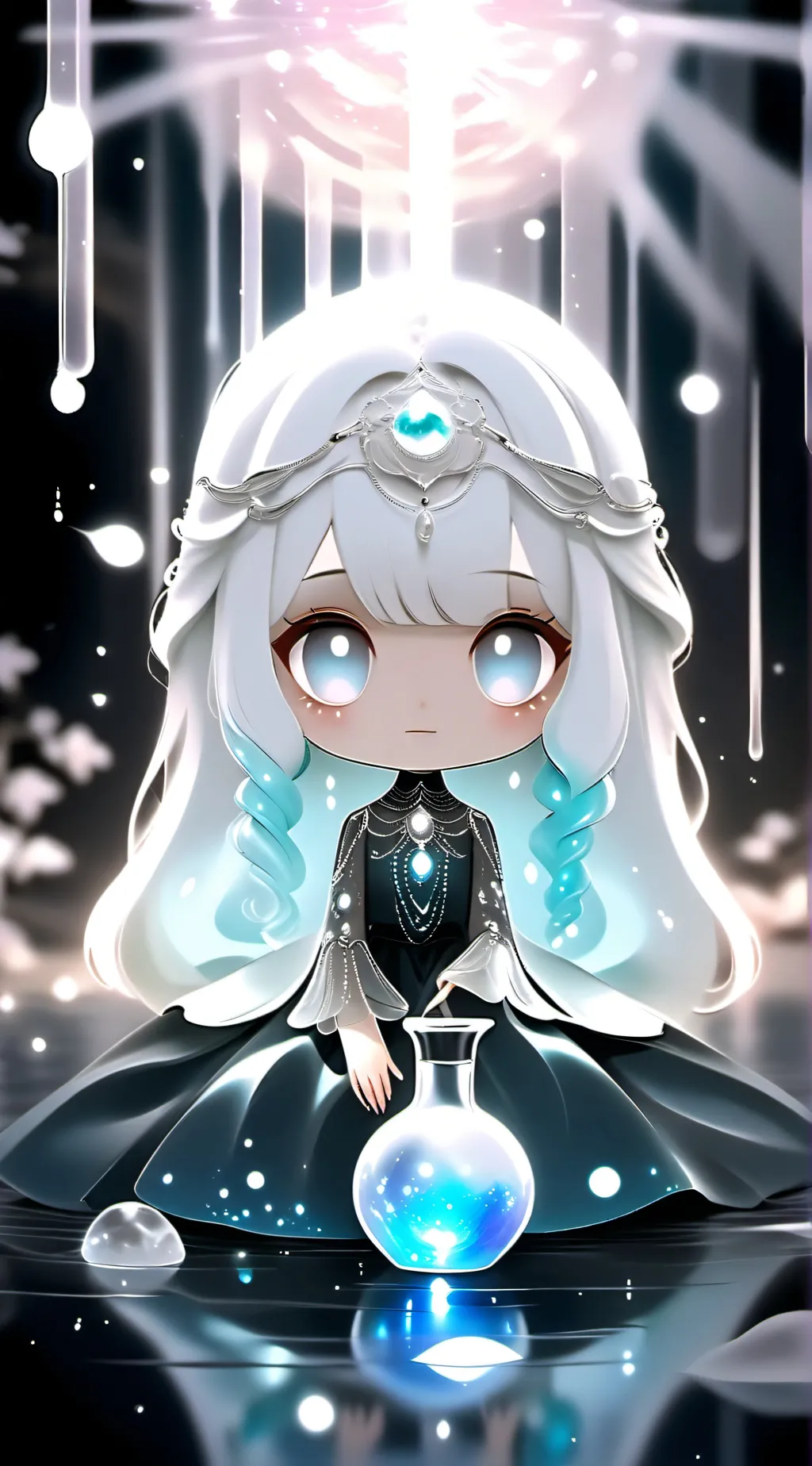ai character: blue goddess background
