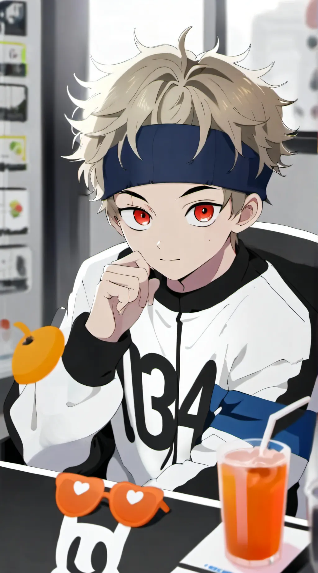 ai character: Henry heart background