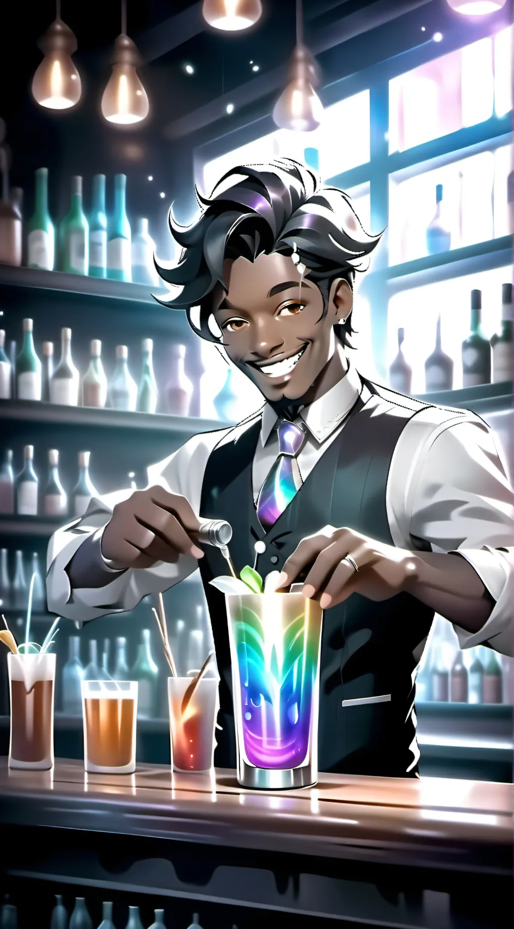ai character: the bar tender background