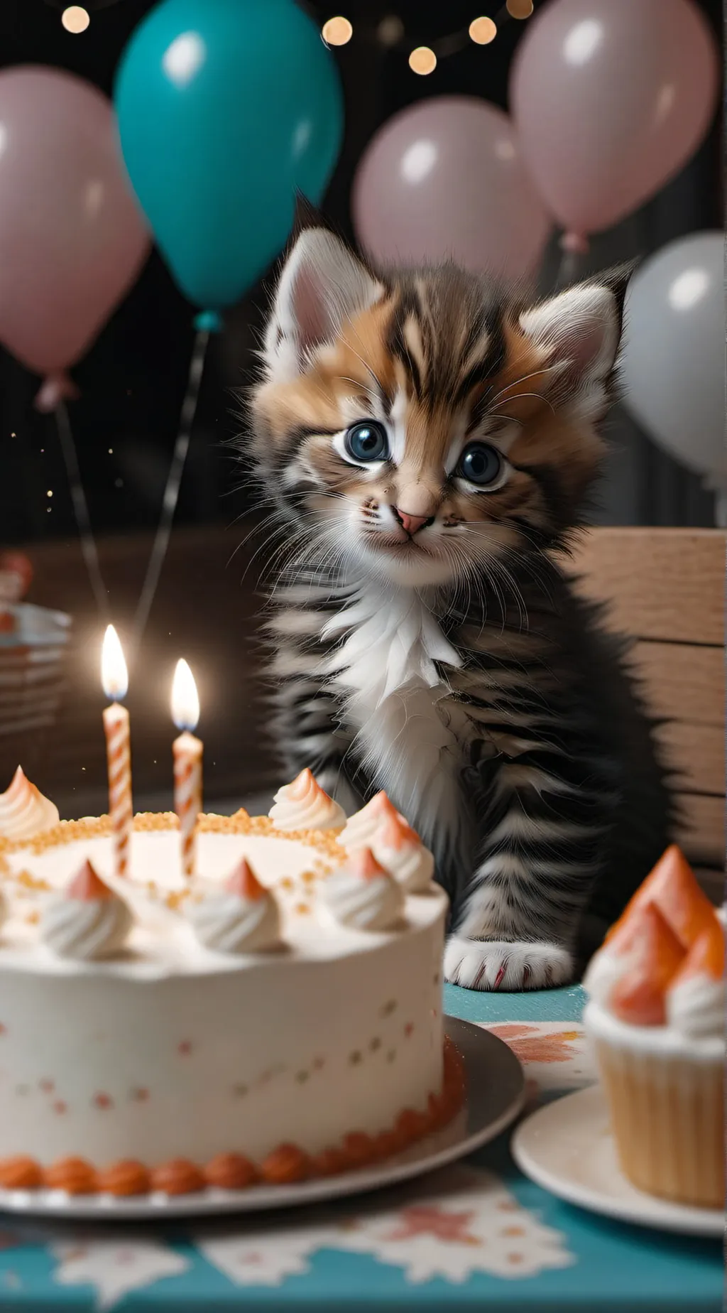ai character: a cats birthday background