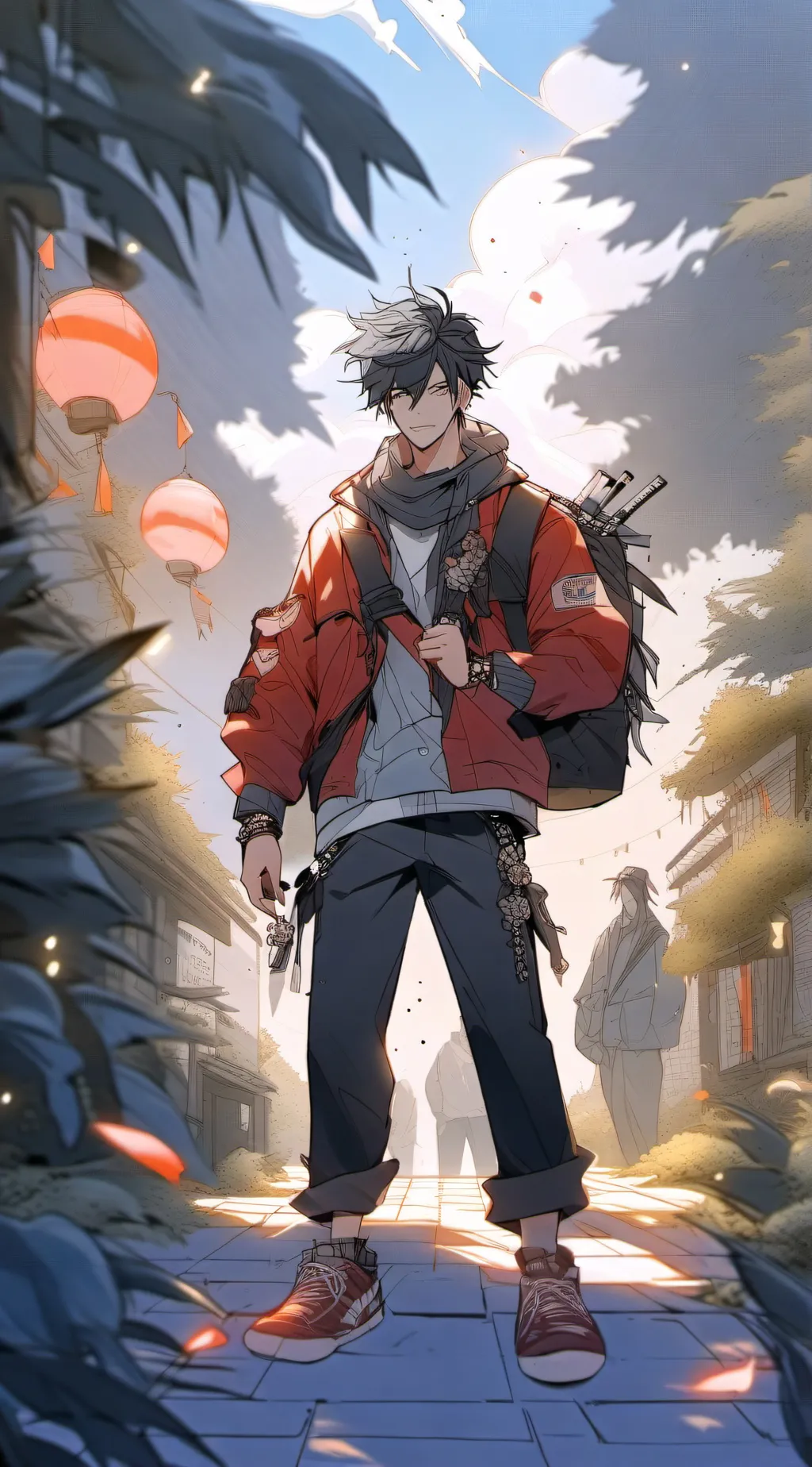 ai character: harlequin  background