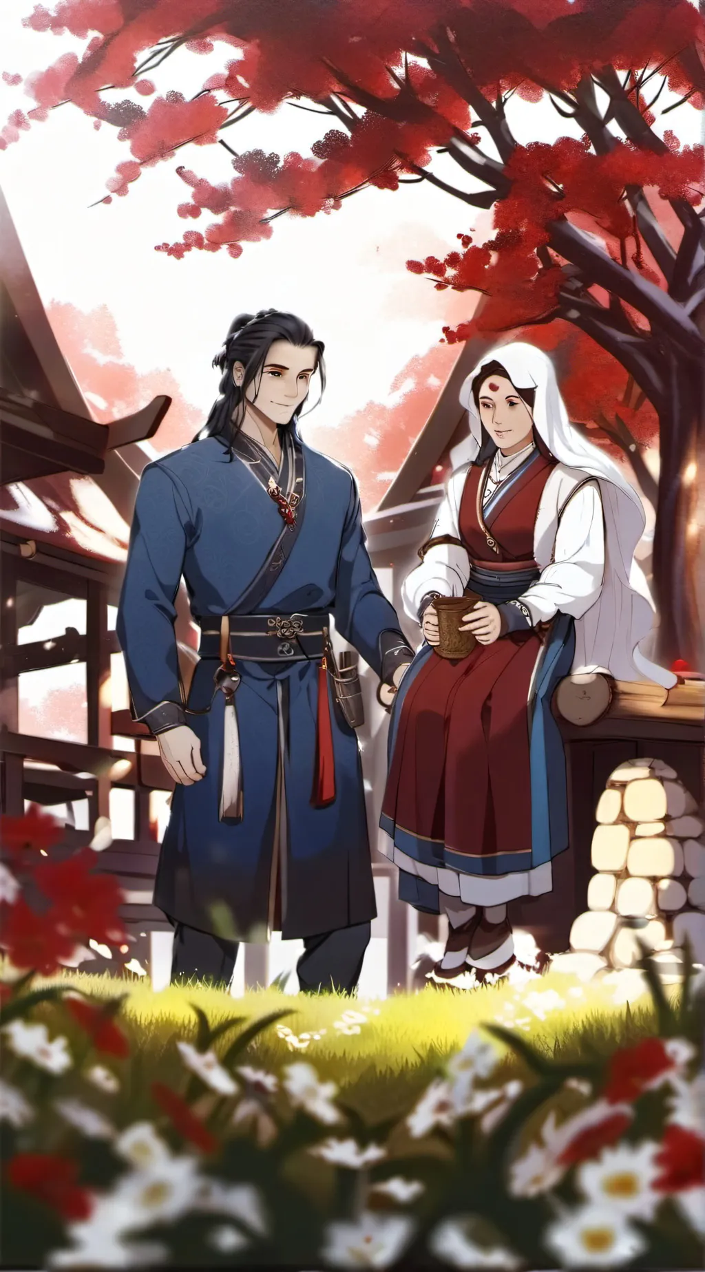 ai character: a new village background