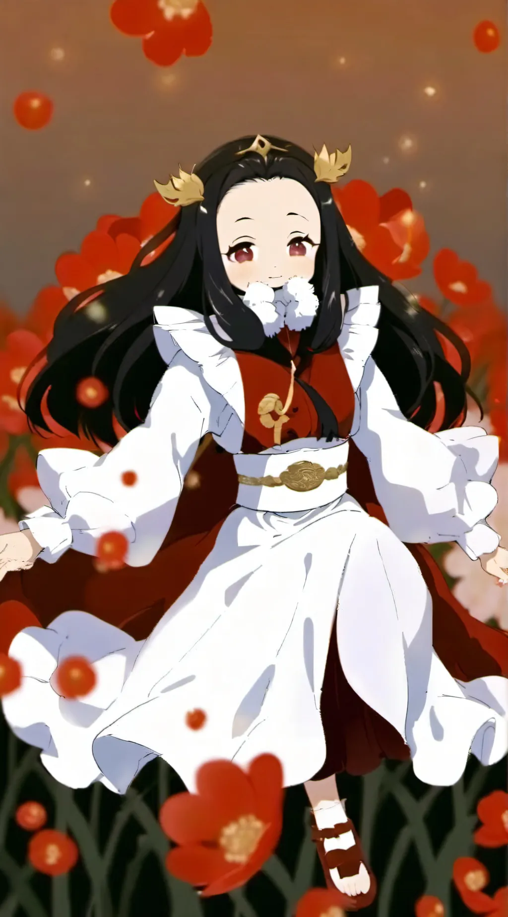 ai character: nezuko but evil background